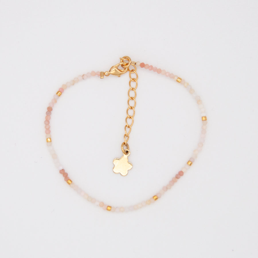 Fiorile Creations | Bracelet quartz rose et or | Bijoux fait main
