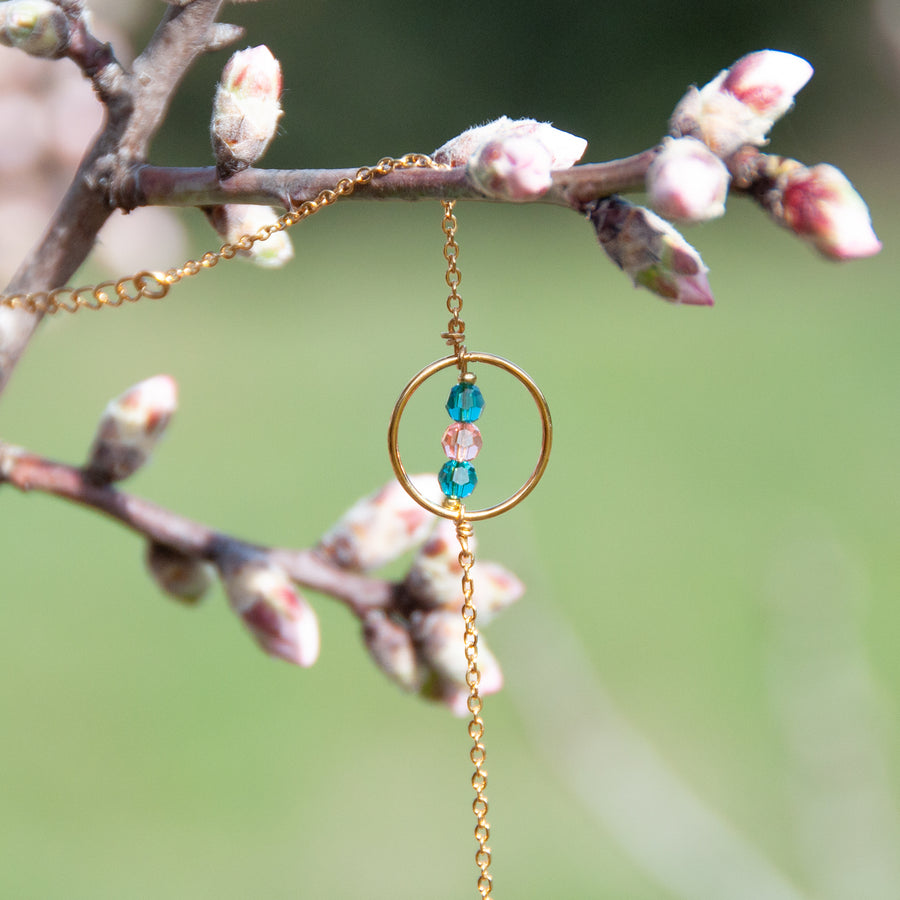 Bracelet anneau cristaux de swarovski or fiorile creations manege a bijoux