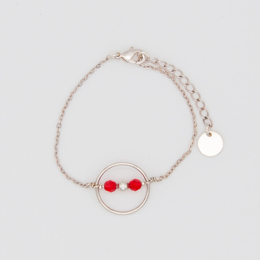 Bracelet anneau cristaux de swarovski argent fiorile creations manege a bijoux